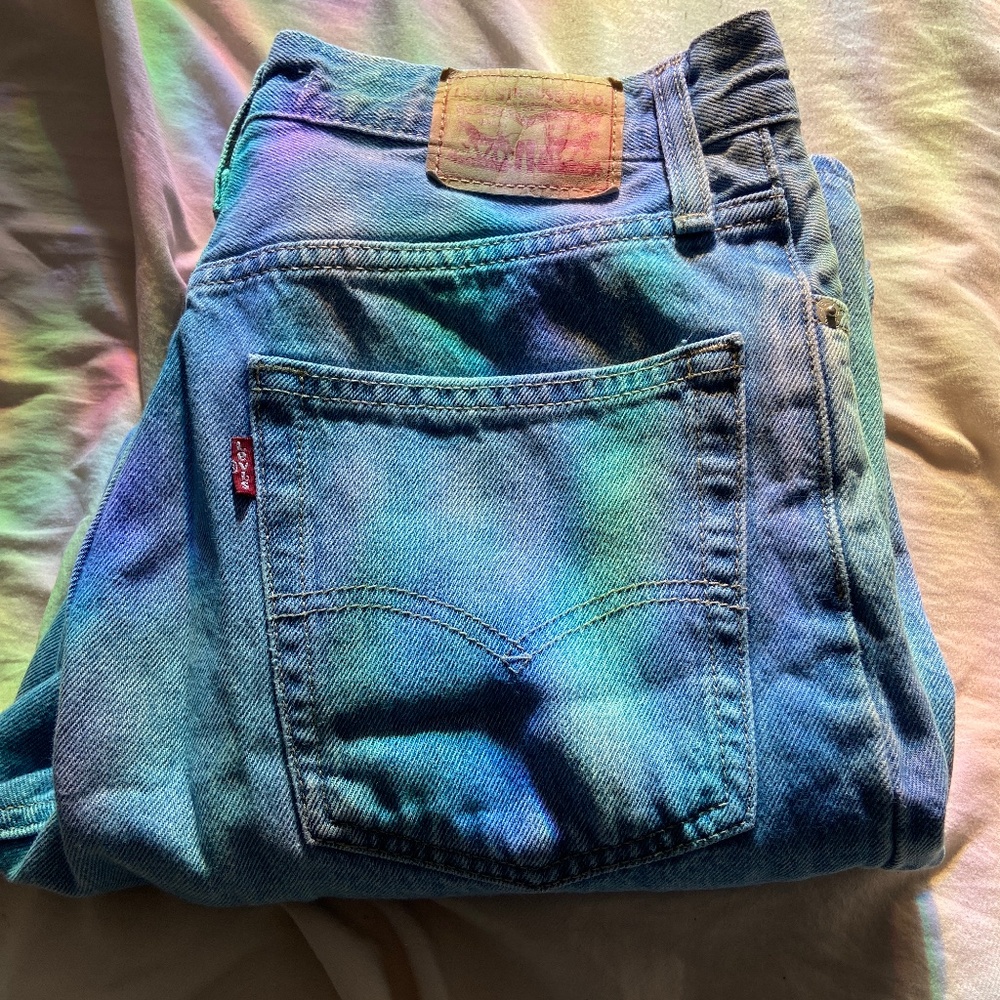 Ripped wide leg jeans